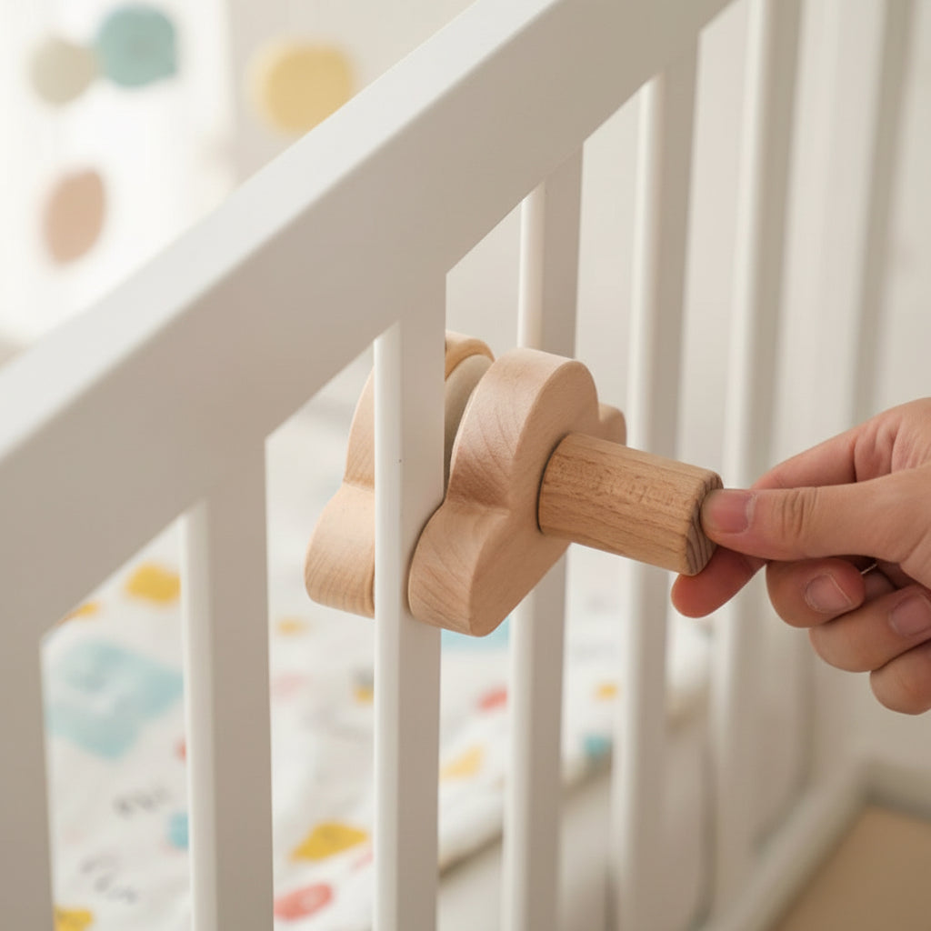 Mobilarm Trä Spjälsäng Baby